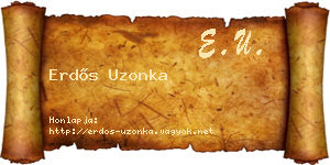 Erdős Uzonka névjegykártya
